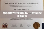 大阪教育大学荣耀证书，解锁学术巅峰之旅