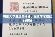 布朗大学成绩单揭秘，探索学术成就的奥秘