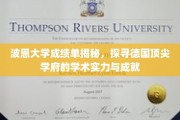 德国波恩大学成绩单曝光，揭秘学术殿堂的秘密与辉煌
