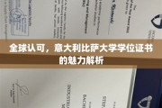 比萨荣耀，全球瞩目的意大利大学学位证书之谜